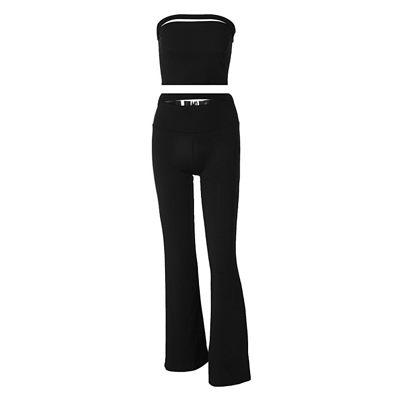 Damen Modisches Zweiteiliges Set mit Flared Leggings EB