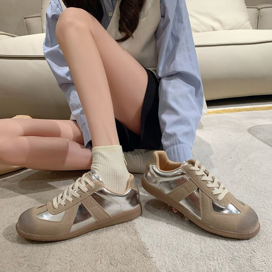 Damen modische Sneakers mit reflektierenden Details und bequemer Sohle EB