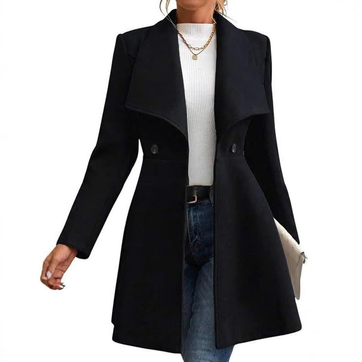 Damen schicke Übergangsjacke mit weitem Kragen EB