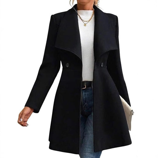 Damen schicke Übergangsjacke mit weitem Kragen EB