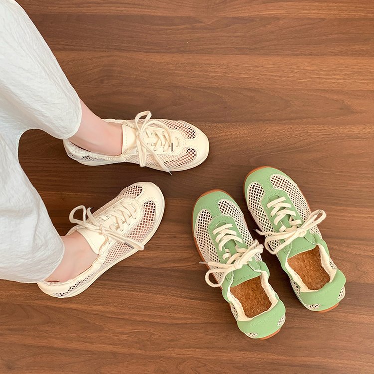 Damen atmungsaktive Mesh-Sneaker mit bequemem Korkfußbett und rutschfester Sohle EB