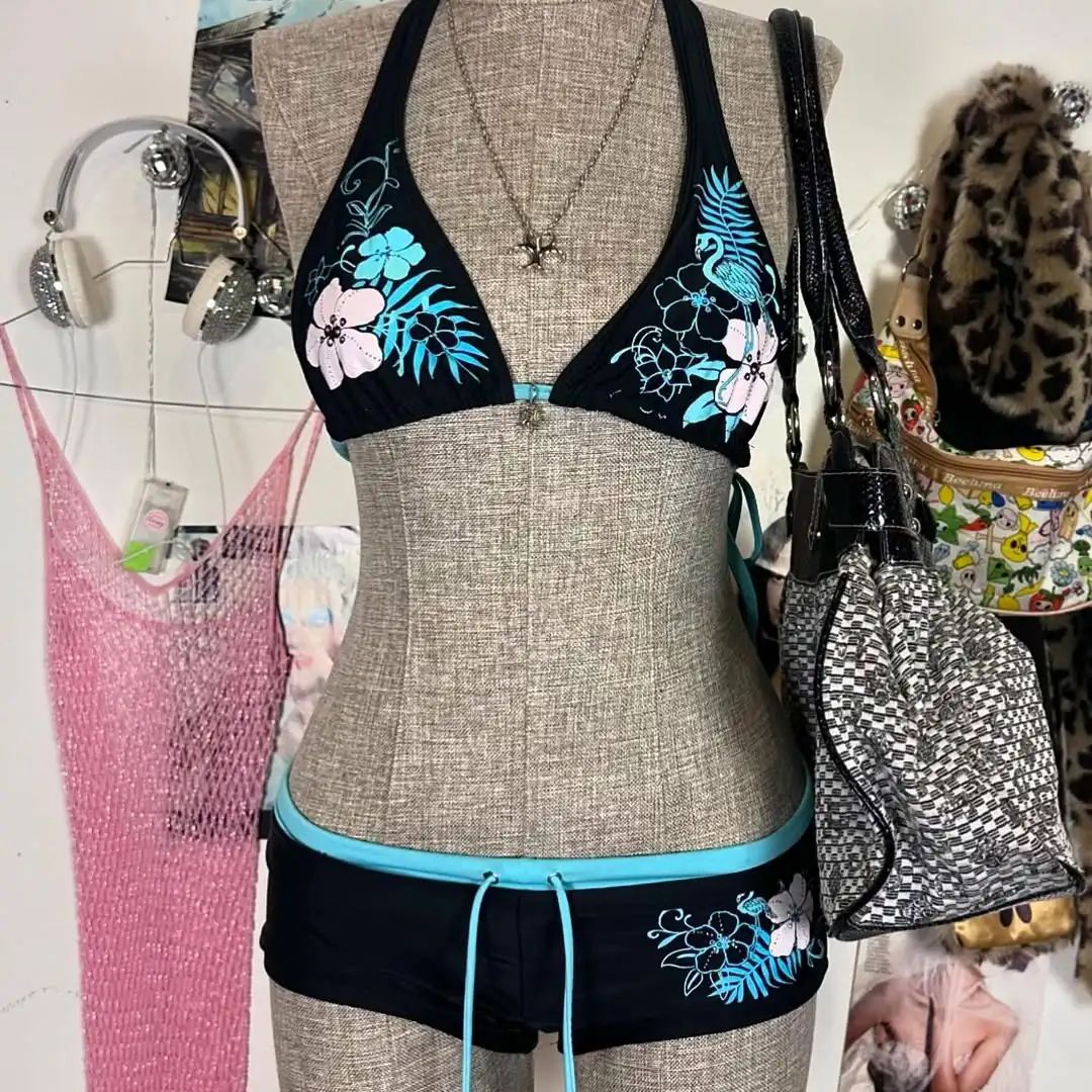Damen-Bikini-Set mit floralem Design und verstellbaren Trägern EB