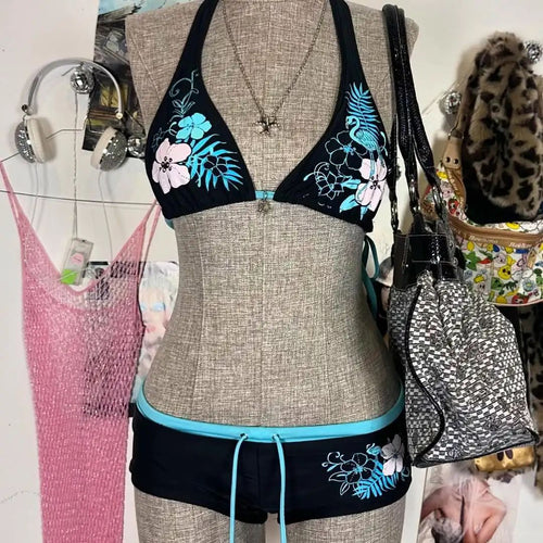 Damen-Bikini-Set mit floralem Design und verstellbaren Trägern EB