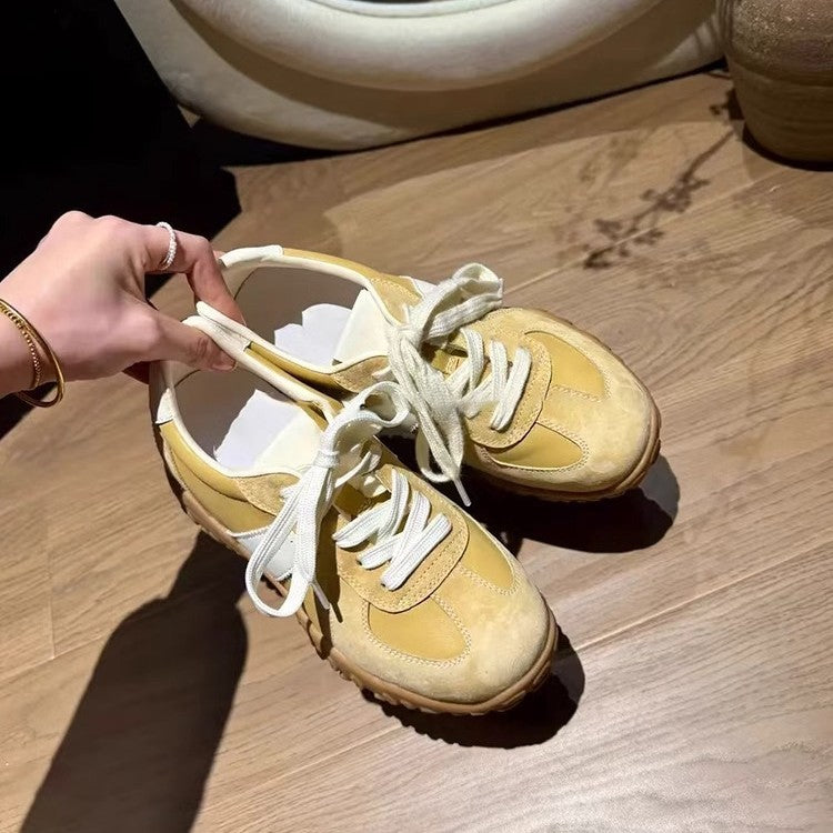 Damen modische Sneakers mit atmungsaktiver Oberflächenstruktur und rutschfester Gummisohle EB