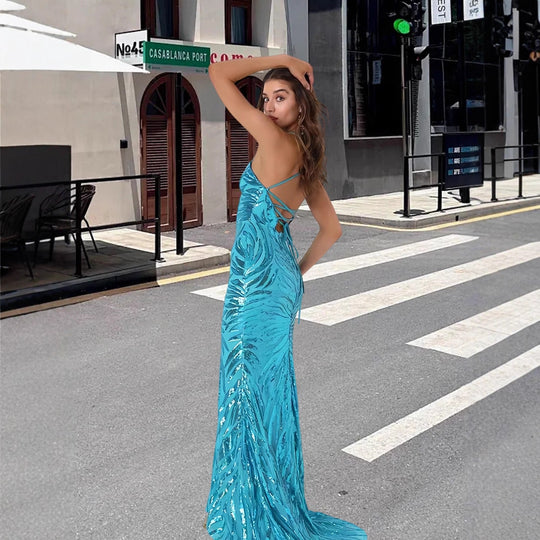 Damen Glitzerndes Abendkleid EB