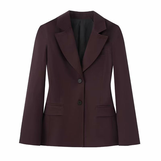 Damen nan taillierter Einreiher-Blazer mit Reverskragen, zweiknopf-Verschluss und Pattentaschen EB