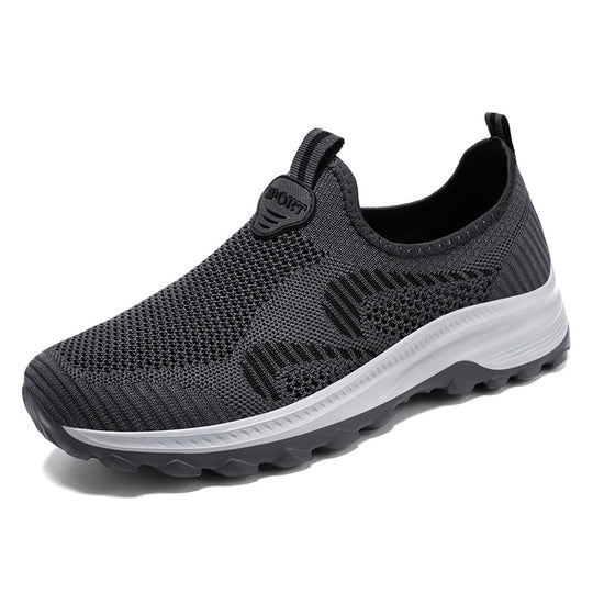 Damen nan nahtloser Strick-Slip-On Komfort-Sneaker mit elastischem Sockenschuh, stoßdämpfender EVA-Zwischensohle und griffiger Profilgummisohle EB