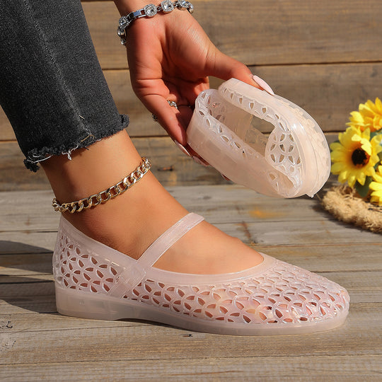 Damen Bequeme und atmungsaktive Ballerinas mit flexiblem Riemen EB