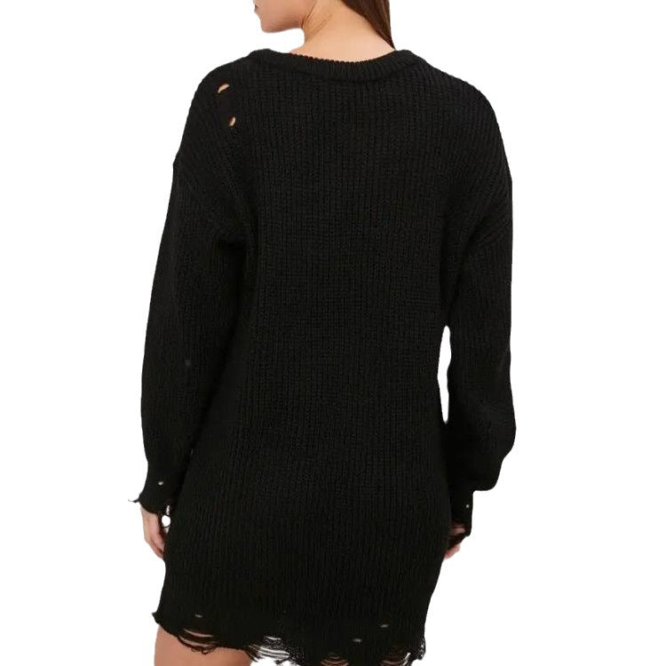 Damen modischer oversized Pullover mit lässigem Strukturmuster EB