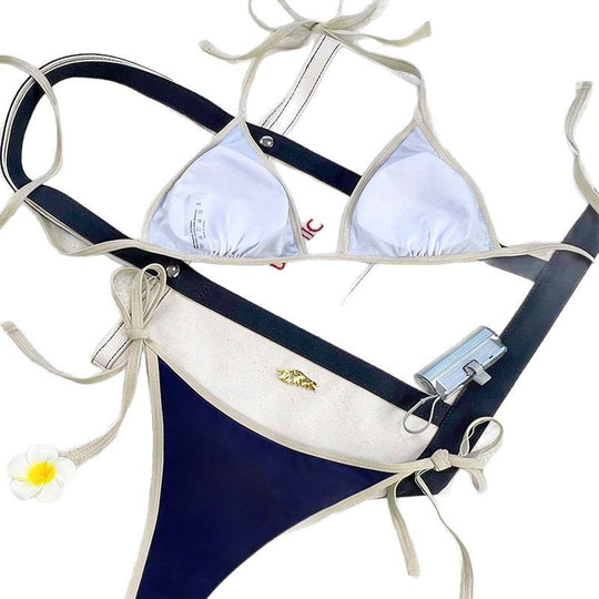 Damen Triangel-Bikini mit verspielten Schleifen EB