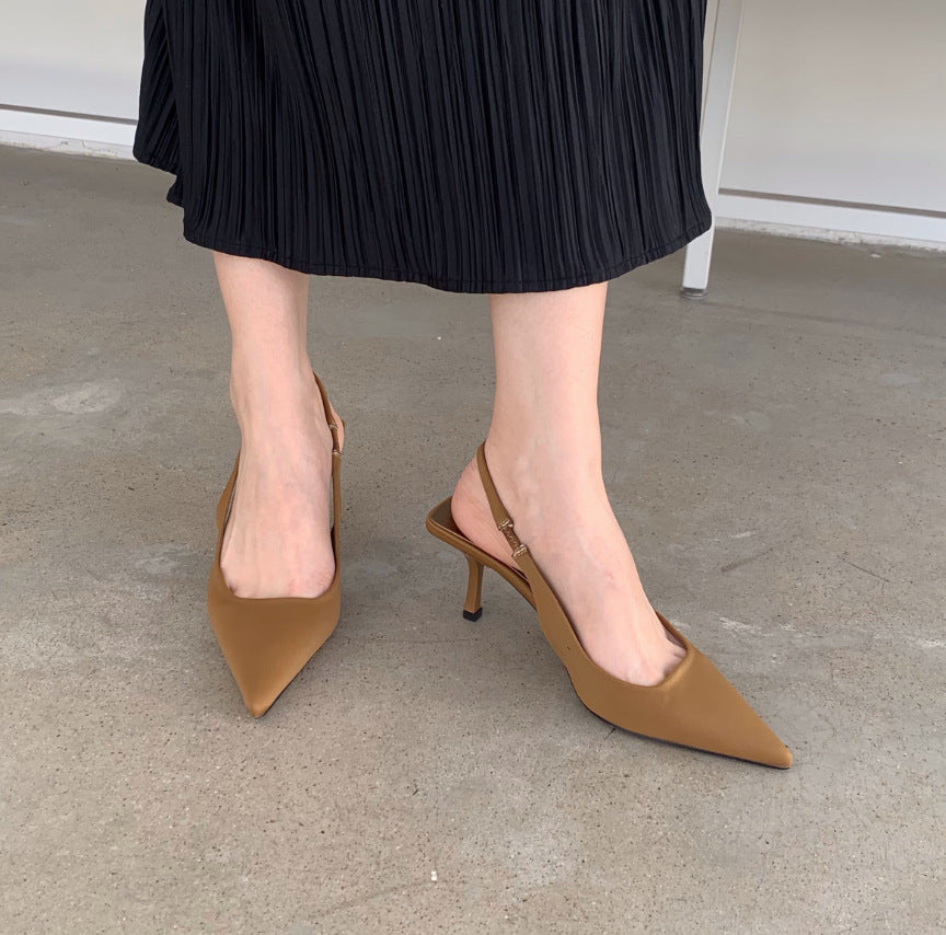 Damen Slingback-Pumps mit Spitze und elastischem Riemendesign EB