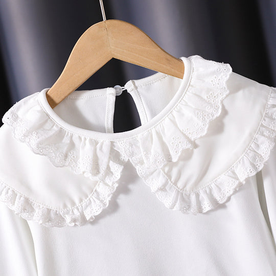 Mädchen Bluse mit romantischem Rüschensaum EB