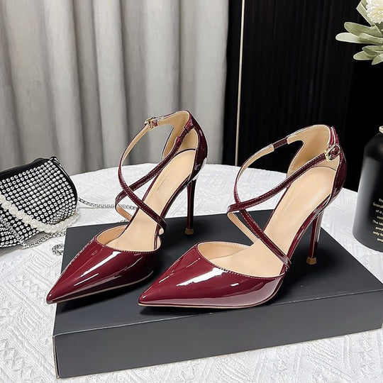 Damen elegante High Heel Pumps mit verstellbaren Riemen EB