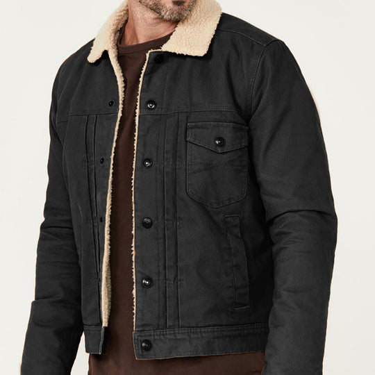 Herren Fleecegefütterte Denimjacke EB