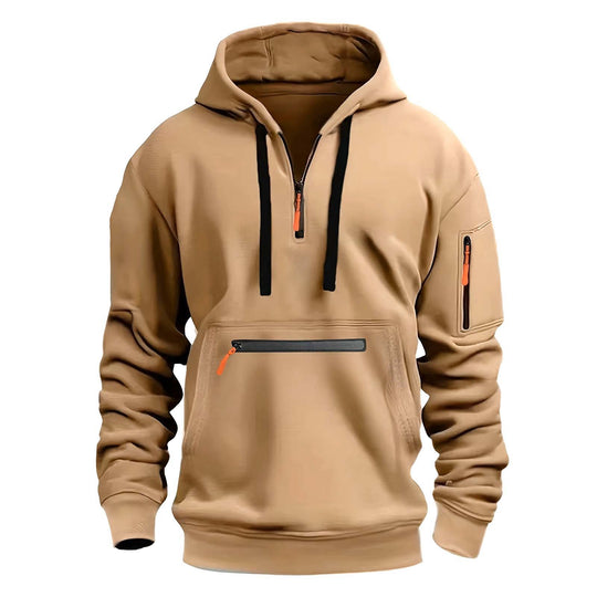 Herren praktischer Zip-Hoodie mit reflektierenden Details und verschiedenen Taschen EB