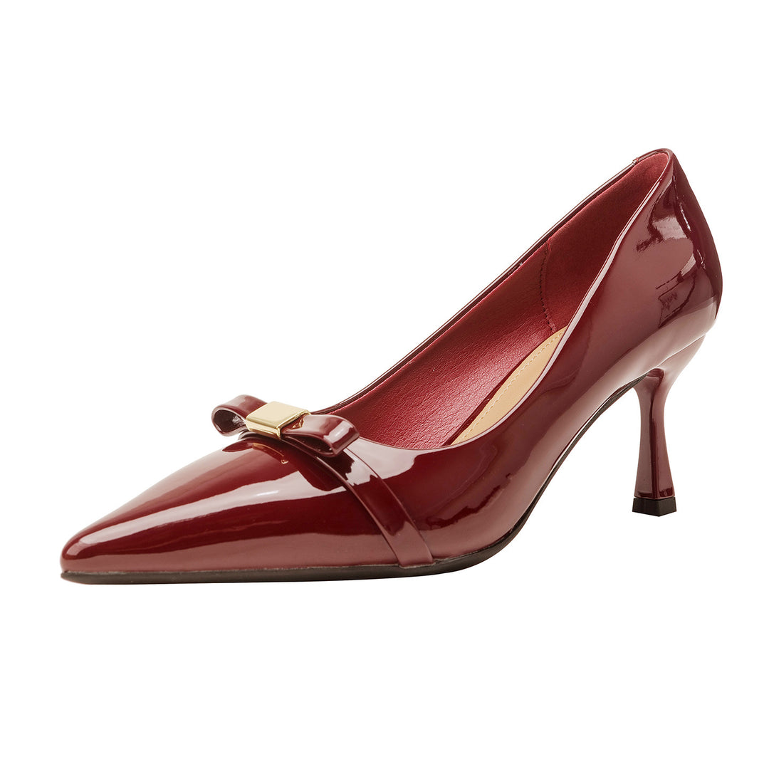 Damen elegante spitze Pumps mit modischem Riemen und komfortablem Absatz EB