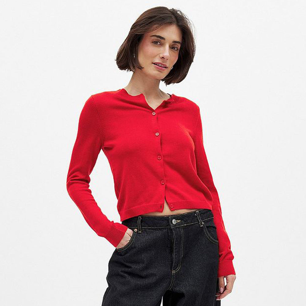 Damen Feiner Strickcardigan mit Knopfleiste und tailliertem Schnitt EB