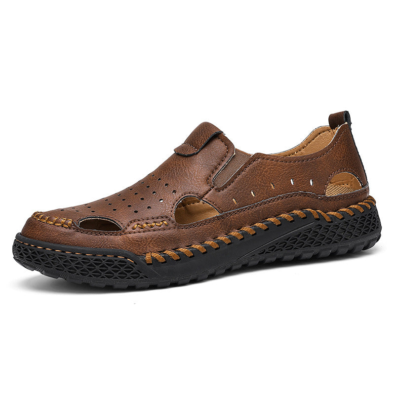 Herren atmungsaktive Leder Sandalen EB