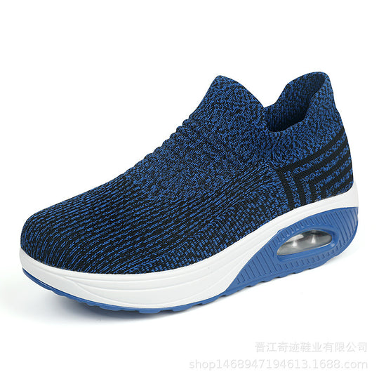 Damen nan gestrickter Schlupf-Walking-Sneaker mit anatomischer Pronationsstütze, Luftpolster-Zwischensohle und sockenähnlichem Schaft EB
