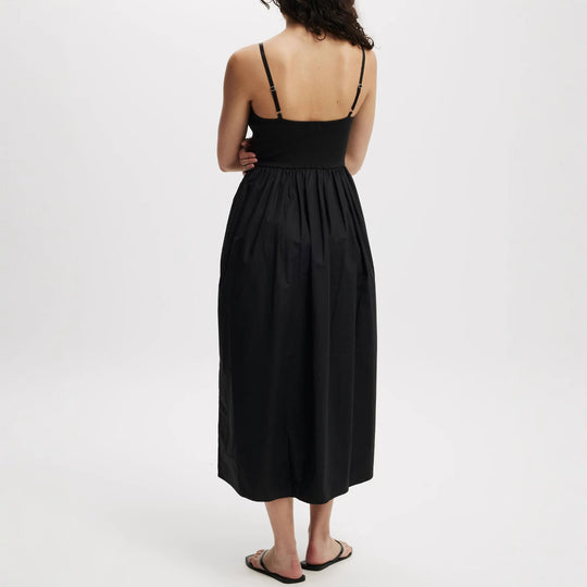 Damen Midi-Kleid mit lässigem Schnitt und praktischen Taschen EB
