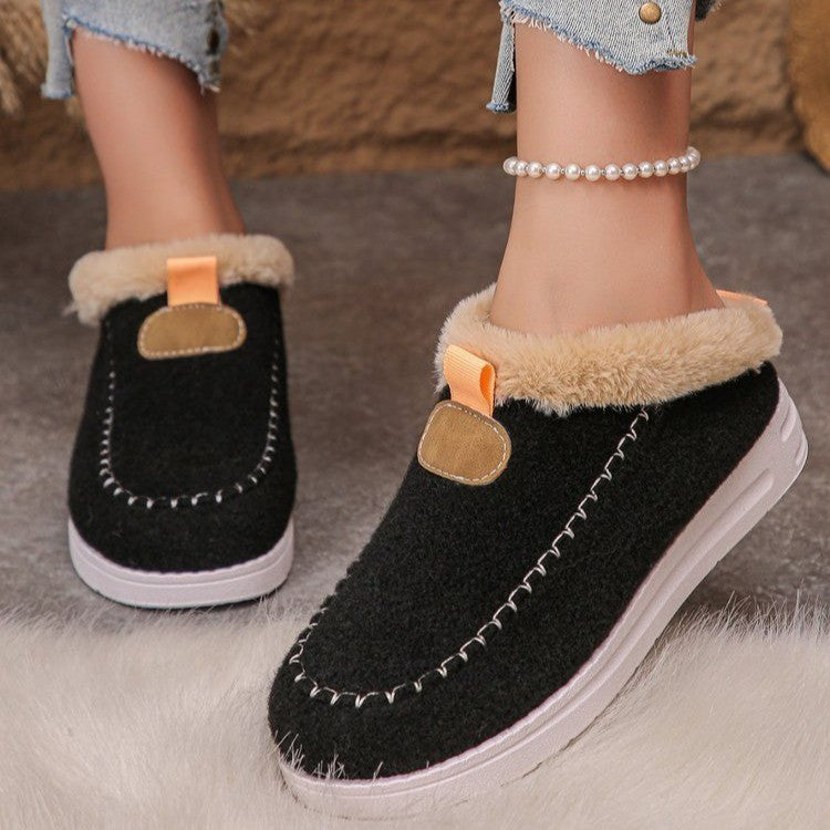 Damen Fluffy Hausschuhe mit rutschfester Sohle und kuscheligem Innenfutter EB