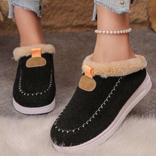 Damen Fluffy Hausschuhe mit rutschfester Sohle und kuscheligem Innenfutter EB