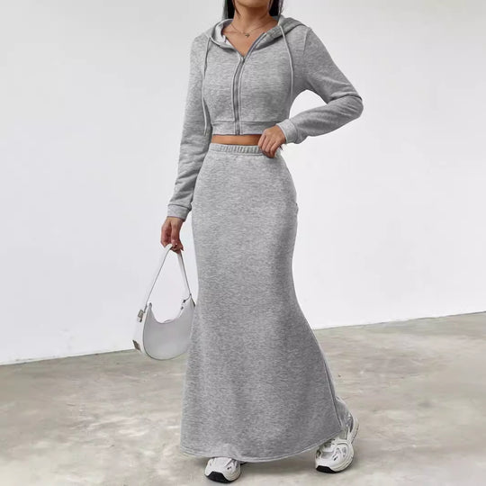Damen Hoodie und Maxi-Rock Set EB