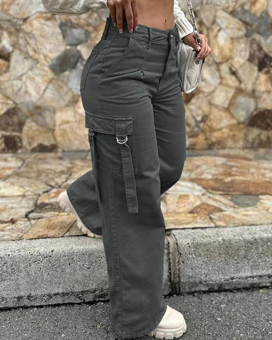 Damen Cargo-Hose mit weitem Schnitt und praktischen Taschen EB