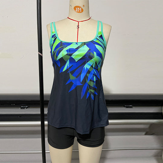 Damen Modisches Tankini-Set mit Shorts EB