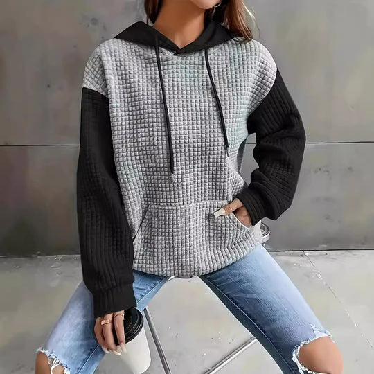 Damen Kapuzenpullover mit strukturiertem Design und praktischen Taschen EB