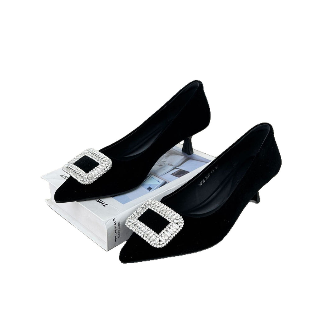 Damen Elegante Pumps mit funkelndem Strassbesatz und komfortablem Absatz EB