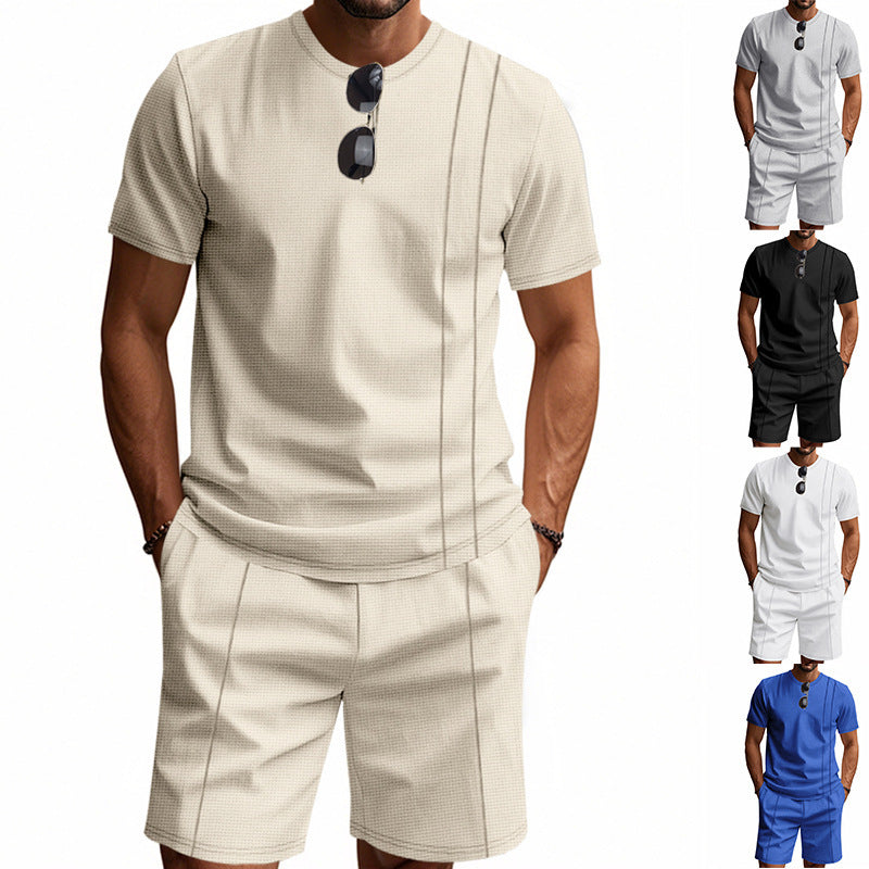 Herren Sportliches Kurzarm- und Shorts-Set aus atmungsaktivem Material EB