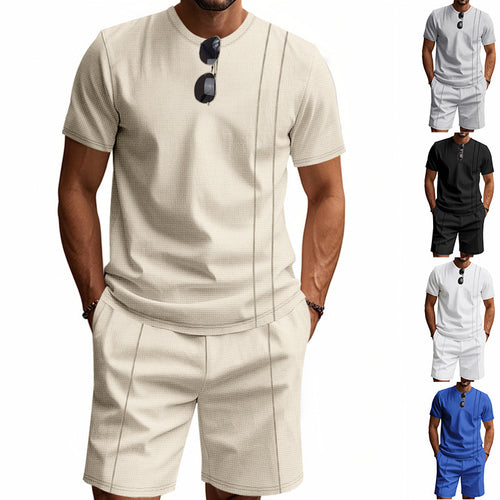 Herren Sportliches Kurzarm- und Shorts-Set aus atmungsaktivem Material EB