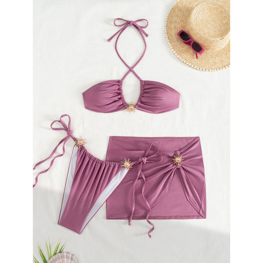 Damen Triangel-Bikini mit eleganter Rock-Überwurf EB