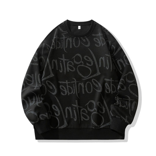 Herren Sweatshirt mit kreativem Motiv und weichem Innenfutter Hedi-Mode