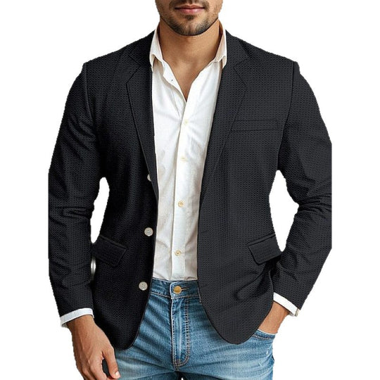 Herren eleganter Blazer mit strukturiertem Design und praktischen Taschen EB
