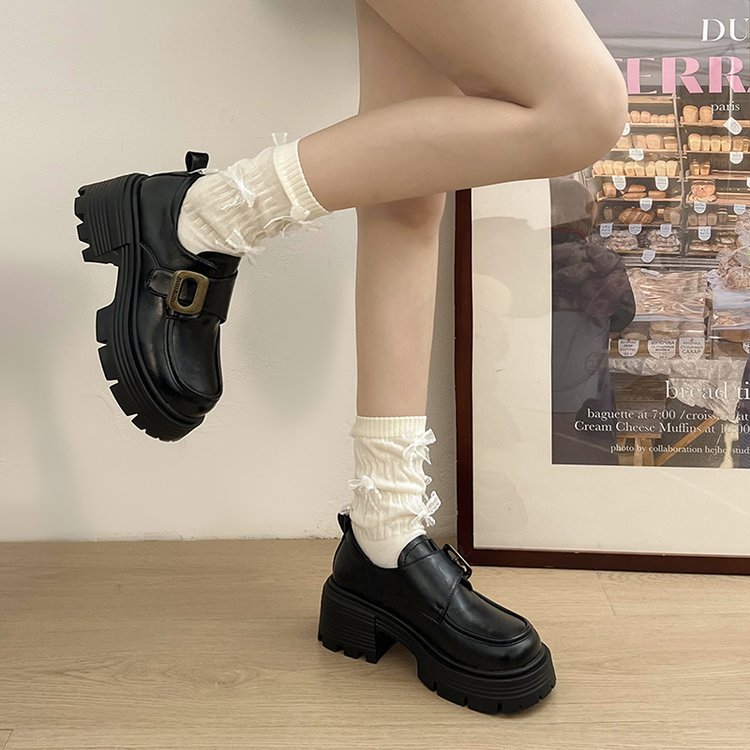 Damen modische Clogs mit robuster Sohle und dekorativem Schnallenverschluss EB