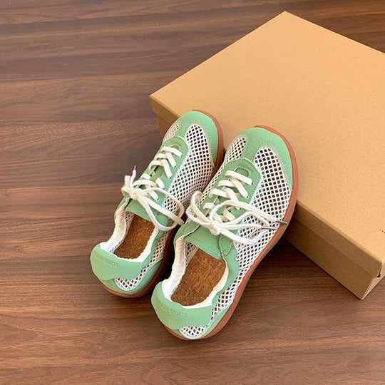 Damen atmungsaktive Mesh-Sneaker mit bequemem Korkfußbett und rutschfester Sohle EB