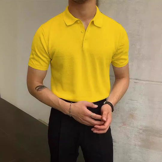 Herren Polo-Shirt aus atmungsaktiver Baumwolle mit elegantem Kragen EB