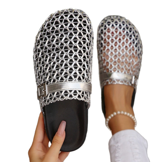 Damen Clogs mit atmungsaktivem Mesh-Design und strukturiertem Fußbett EB