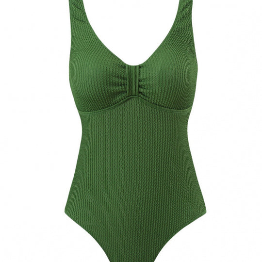 Damen Einteiler Badeanzug mit figurformendem Design und attraktivem Rüschendetail EB