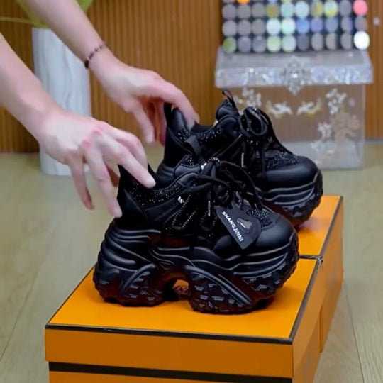Damen Chunky Sneakers mit glitzernden Akzenten und stylischem Design EB