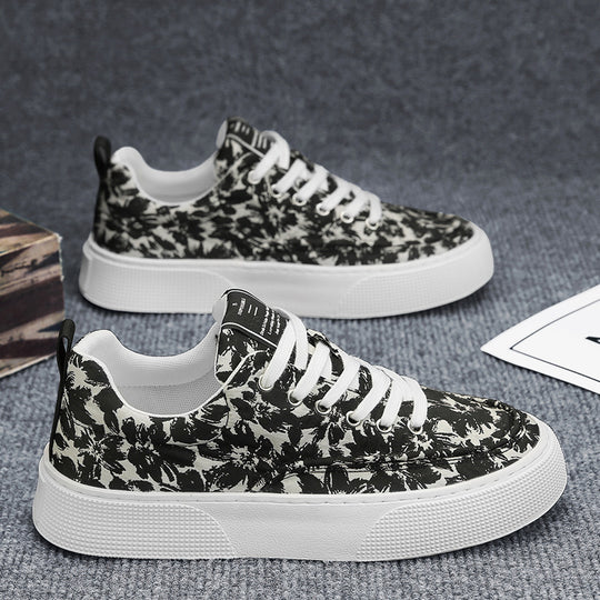Damen modische Sneaker mit floralem Design und gepolsterter Sohle EB