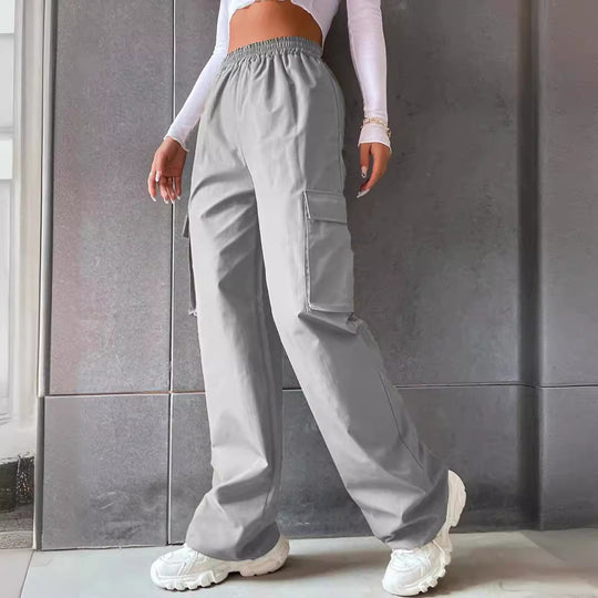 Damen Cargo Hose mit elastischem Bund und praktischen Seitentaschen EB