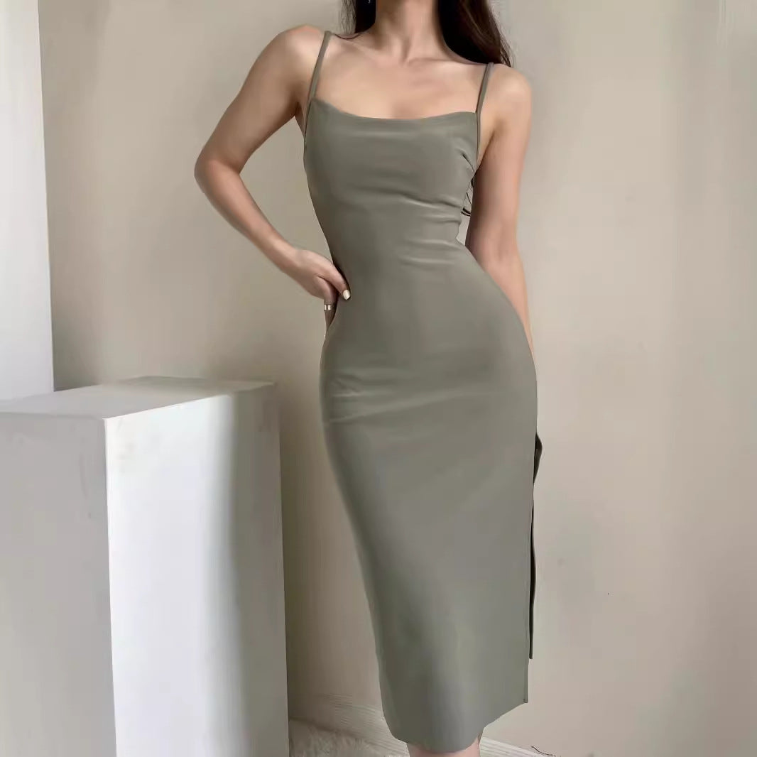 Damen langes Abendkleid mit elegantem Schlitz EB