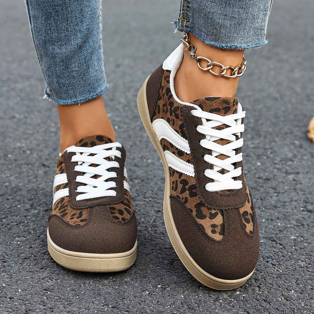Damen Sneakers im Leopardenmuster mit bequemer Sohle EB