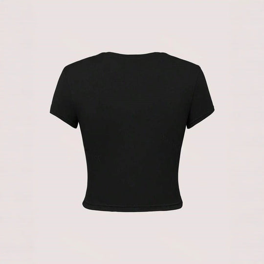 Damen lässiges Crop-T-Shirt mit kreativem Grafikdesign EB