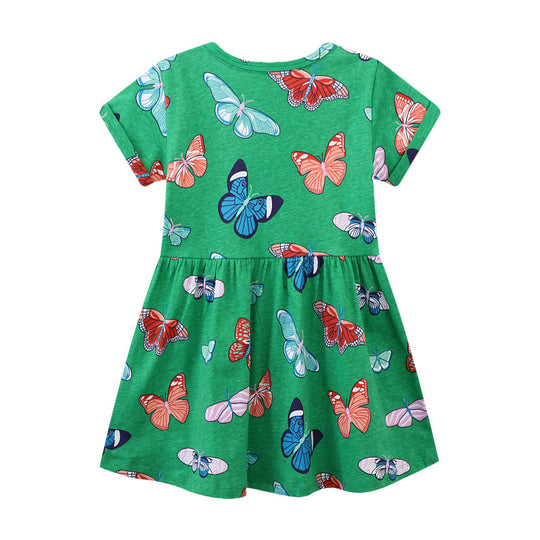 Mädchen Sommerkleid mit lebhaftem Schmetterlingsdesign EB