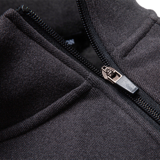 Herren Pullover mit hohem Kragen und praktischem Reißverschluss EB