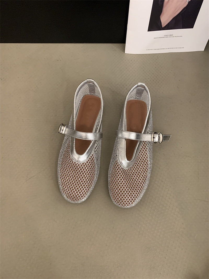 Damen Mesh-Slipper mit verstellbarem Riemen EB